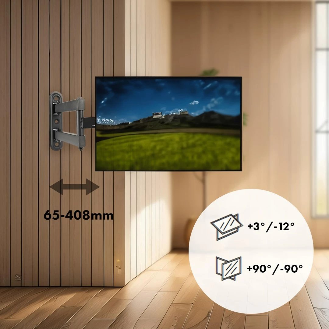 Mbajtës muri për TV Maclean MC-418, 23"-43", i zi