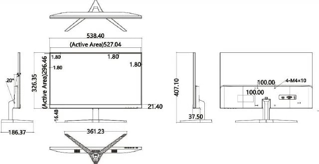 Monitor Hikvision DS-D5024FN10 23.8" FHD HDMI