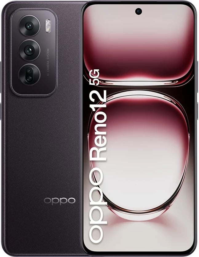 Celular Oppo Reno 12 5G, 12/256GB, Ngjyrë e zezë