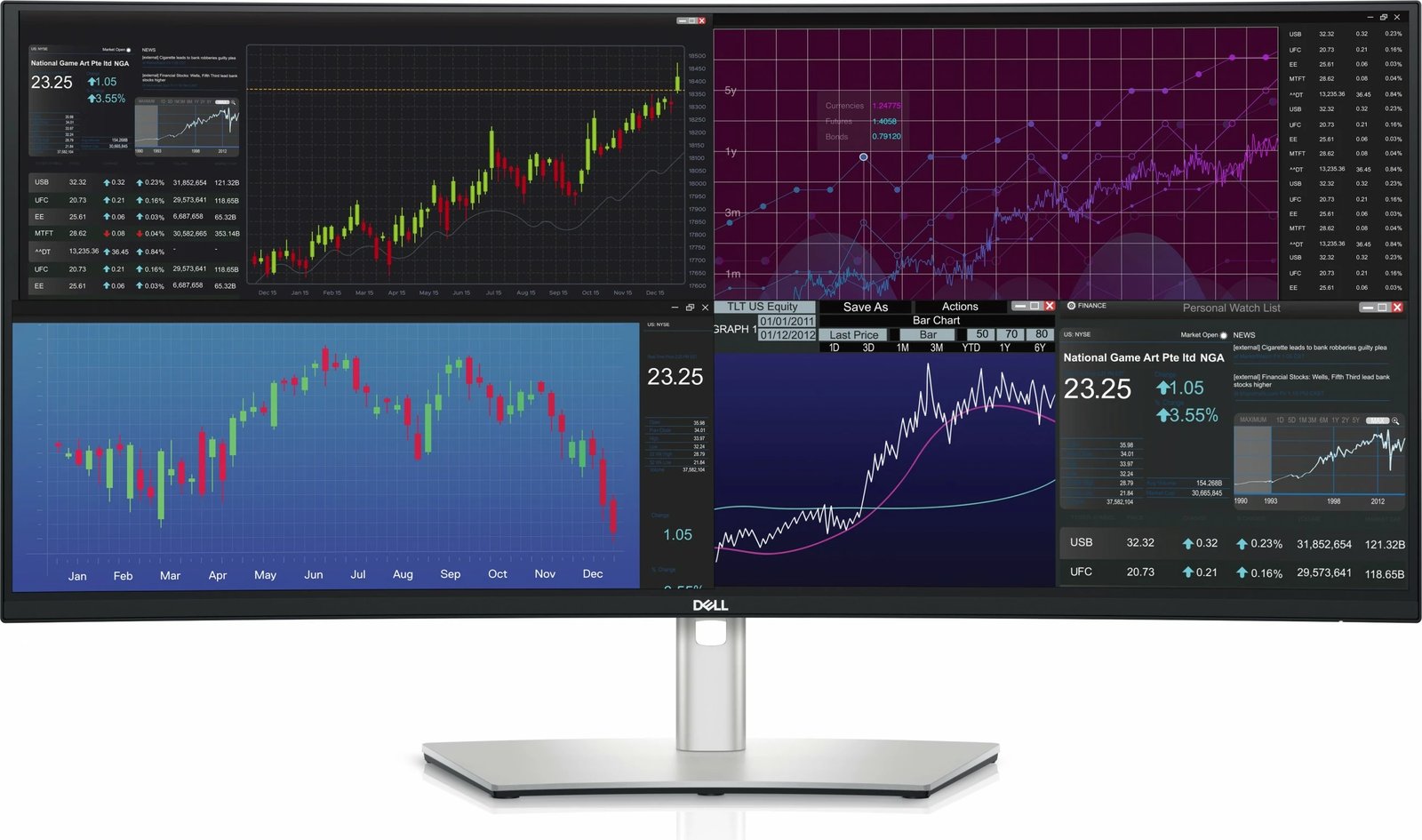 Monitor DELL UltraSharp U3824DW, 37.5", 3840 x 1600, Wide Quad HD+, LCD, i zi, argjendtë