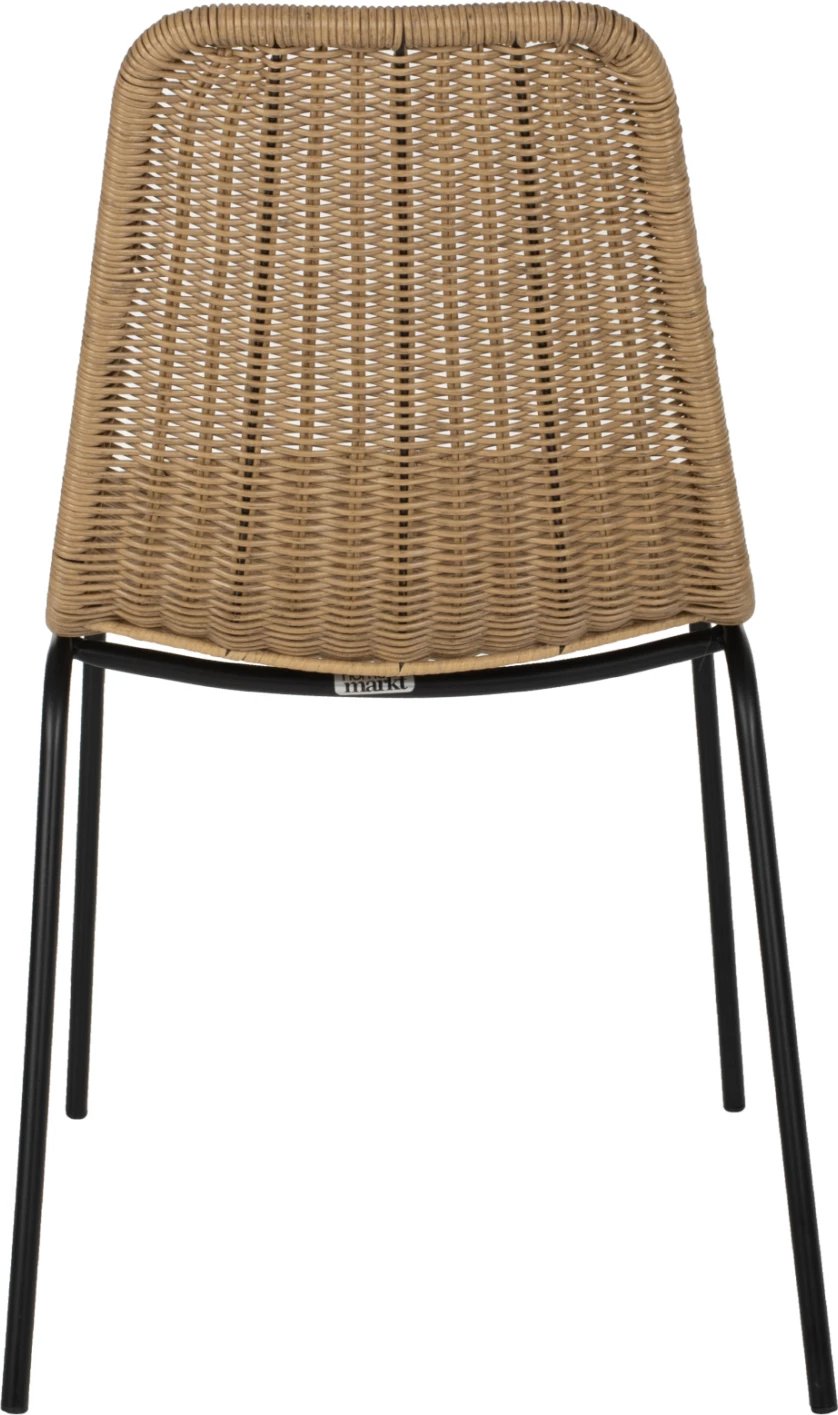 Karrige profesionale FH5867.01 metalike e zezë me rattan natyral 43.5x63x82Hcm