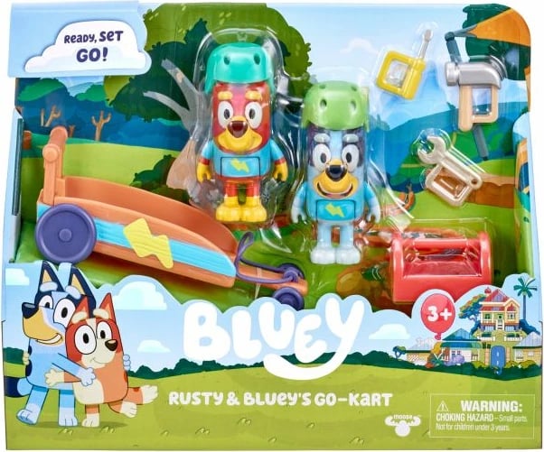 Bluey Rusty & Bluey's Go-Kart Figure Set