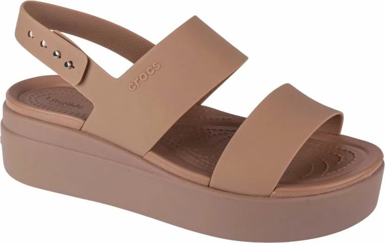 Sandale Crocs Brooklyn Low Wedge për femra, kafe