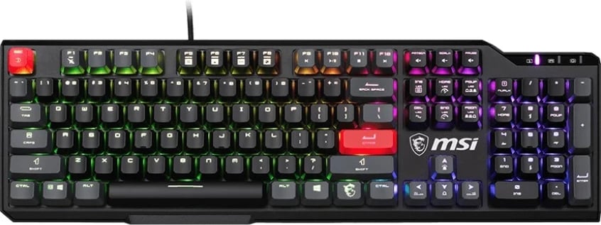 Tastierë MSI Vigor GK41 Dusk LR US Gaming USB QWERTY Anglisht E zezë