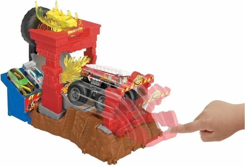 Makina lodër Mattel Hot Wheels Monster trucks Arena Smashers Fire Crash Challenge