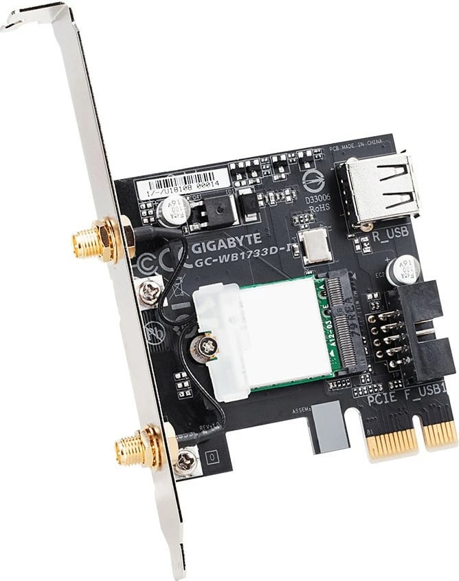 Kartelë PCI Express Gigabyte GC-WB1733D-I, Wireless, Wi-Fi 5 (802.11ac), 1733 Mbit/s