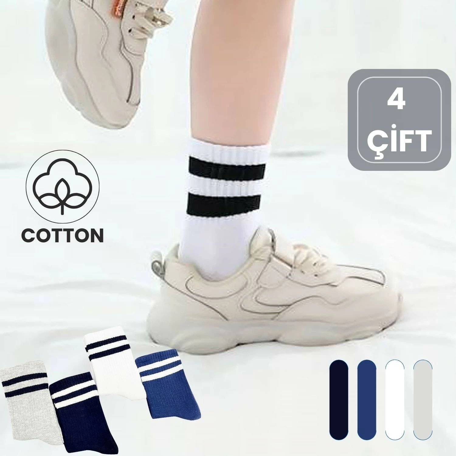 Çorape për djem Kral Socks, të zeza, set 4 copë