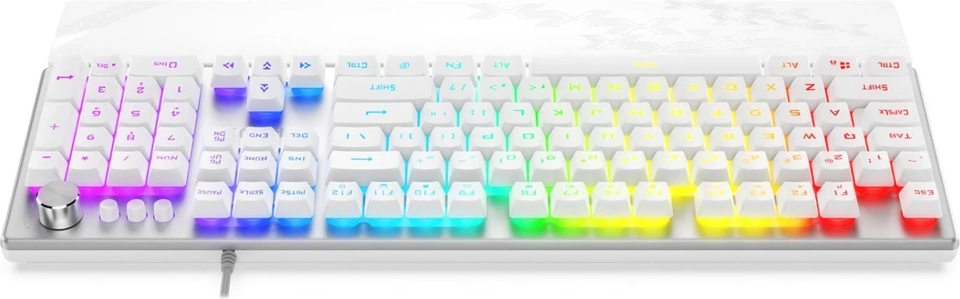 Tastierë Gaming KRUX Frost Silver-White me RGB