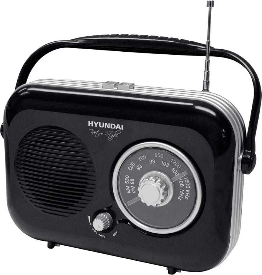 Radio portative Hyundai PR100, Retro, E zezë