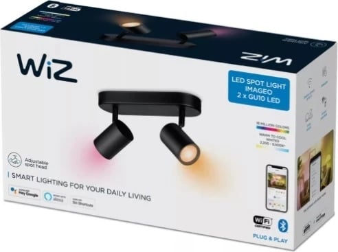 Dritë LED WiZ Imageo RGB, 5W, 2200-6500K, e zezë