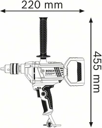 Makine shpimi Bosch 0 601 1B0 000, II, 1.6 cm, 630 RPM, 4 cm, 1.6 cm, 1 mm, e zezë dhe blu