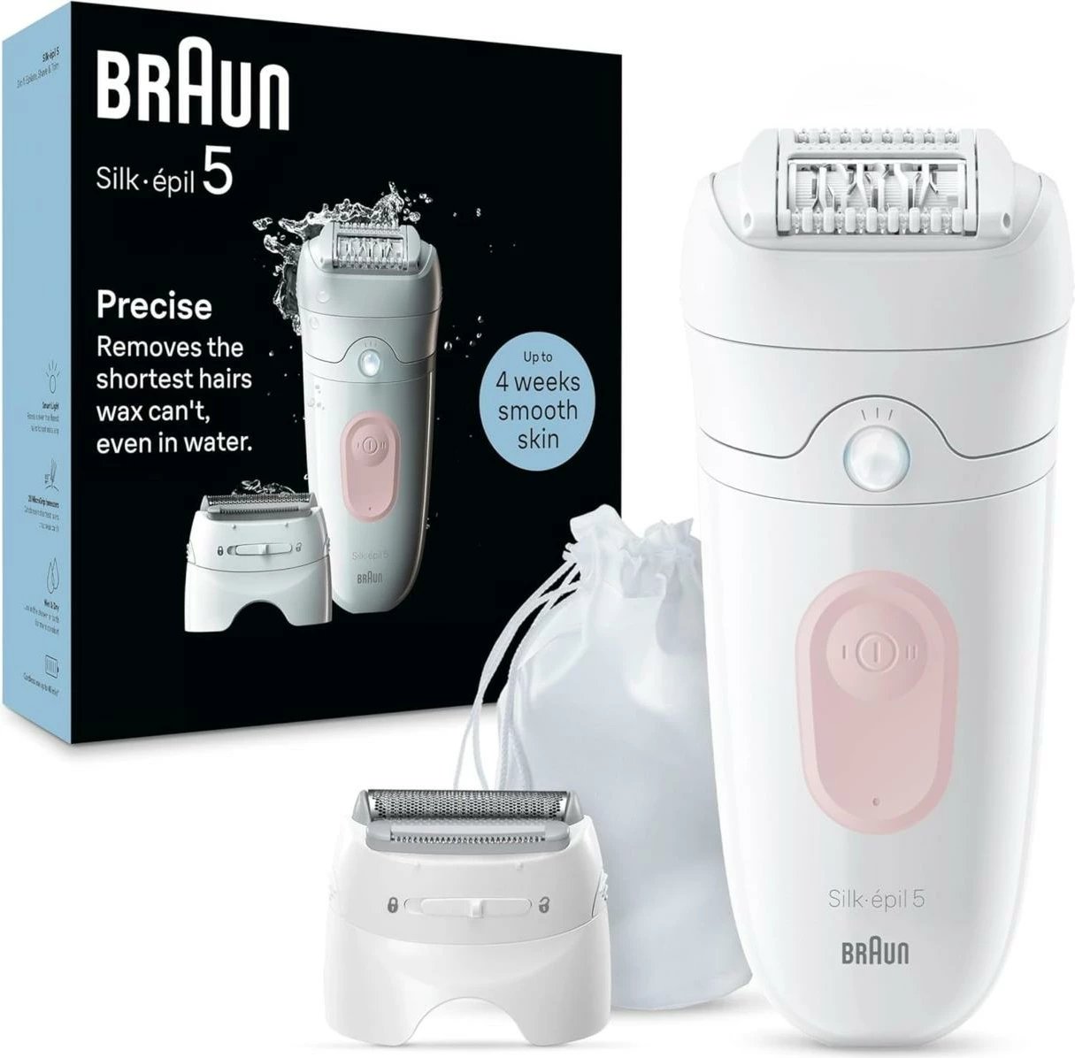 Epilator Braun Silk-épil 5, i bardhë/rozë