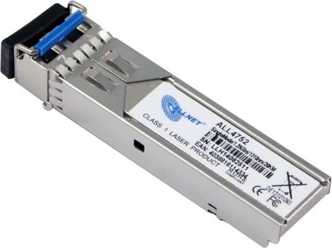 Transceiver optik ALLNET ALL4752, 1250 Mbit/s, mini-GBIC/SFP, LC, LHX, argjendtë