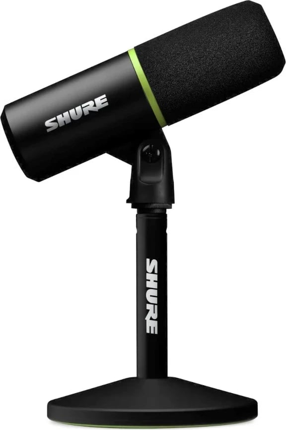 Mikrofon dinamik Shure MV6, USB-C, për lojtarë dhe streamer, Gjelbër