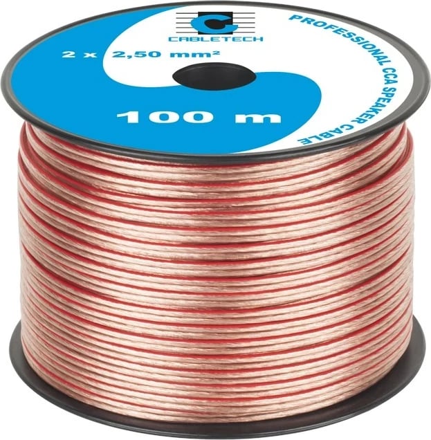 Kabëll për altoparlant CABLETECH, 2.5mm², 100m, Kuq