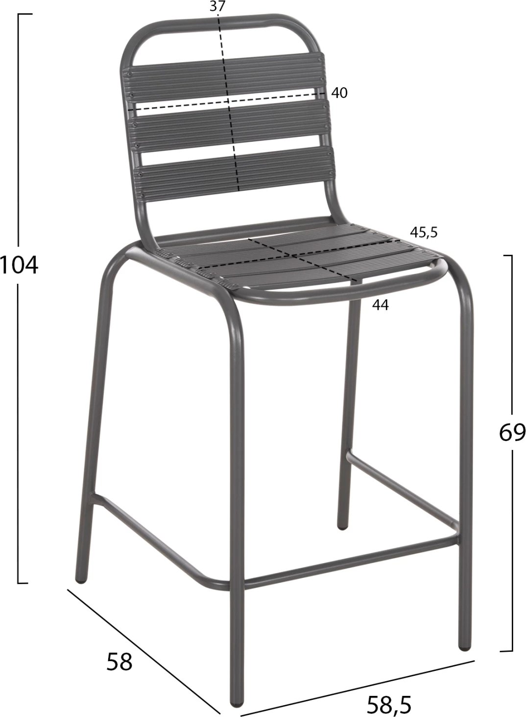 Set lounge për jashtë 3 pjesë Laura FH21054 gri metal & alumin