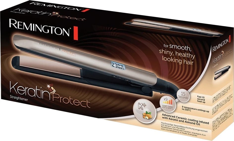 Drejtuese për flokë Remington, S8540 Keratin Protect, 50W, 1.8m