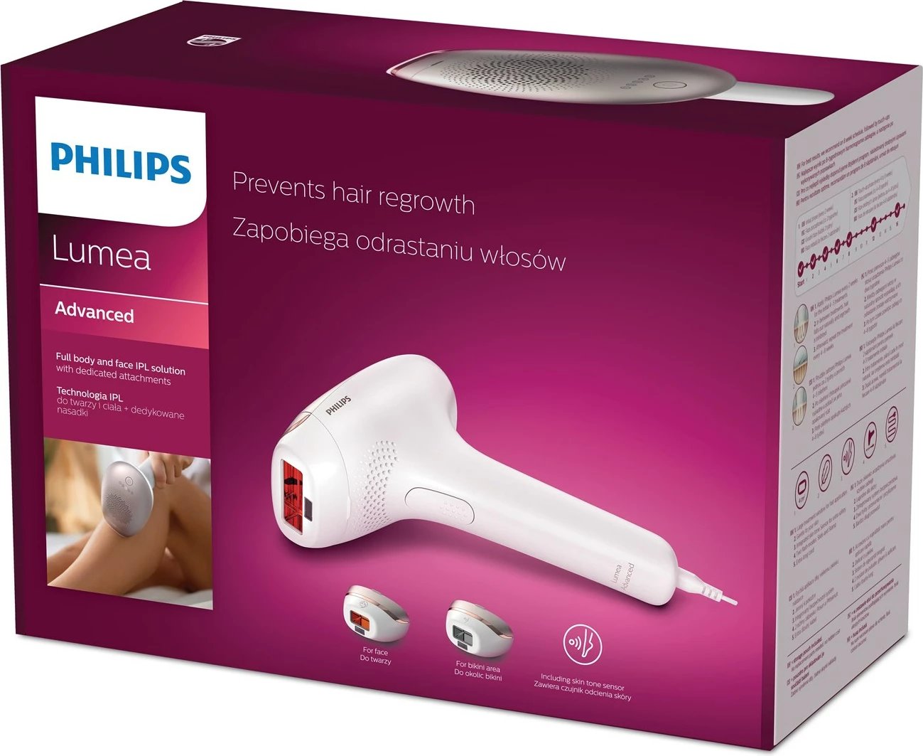 Pajisje për heqjen e qimeve Philips Lumea Advanced SC1998/00, Ivory