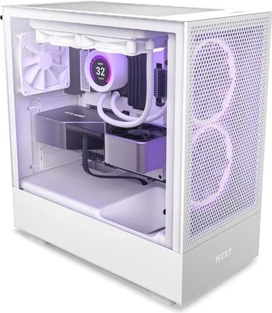 Kasë kompjuteri NZXT H5 Flow, me xham, i bardhë 