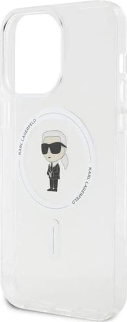 Mbështjellës Karl Lagerfeld Ikonik për iPhone 15 Pro Max, MagSafe, Transparent