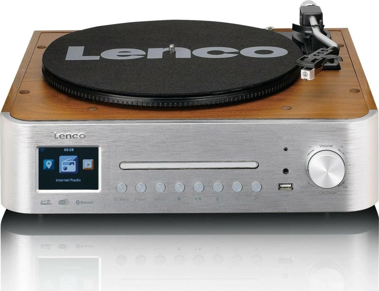 Sistem audio Lenco MC-660, Bluetooth, Wi-Fi, ngjyrë zezë-kafe