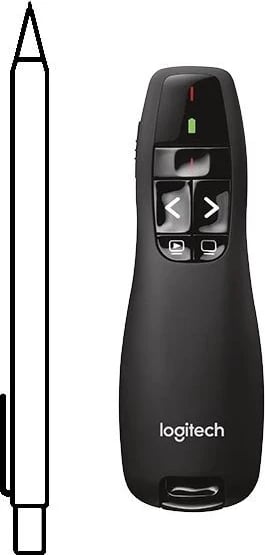 Prezantues me tregues laser Logitech Presenter R400, e zezë 