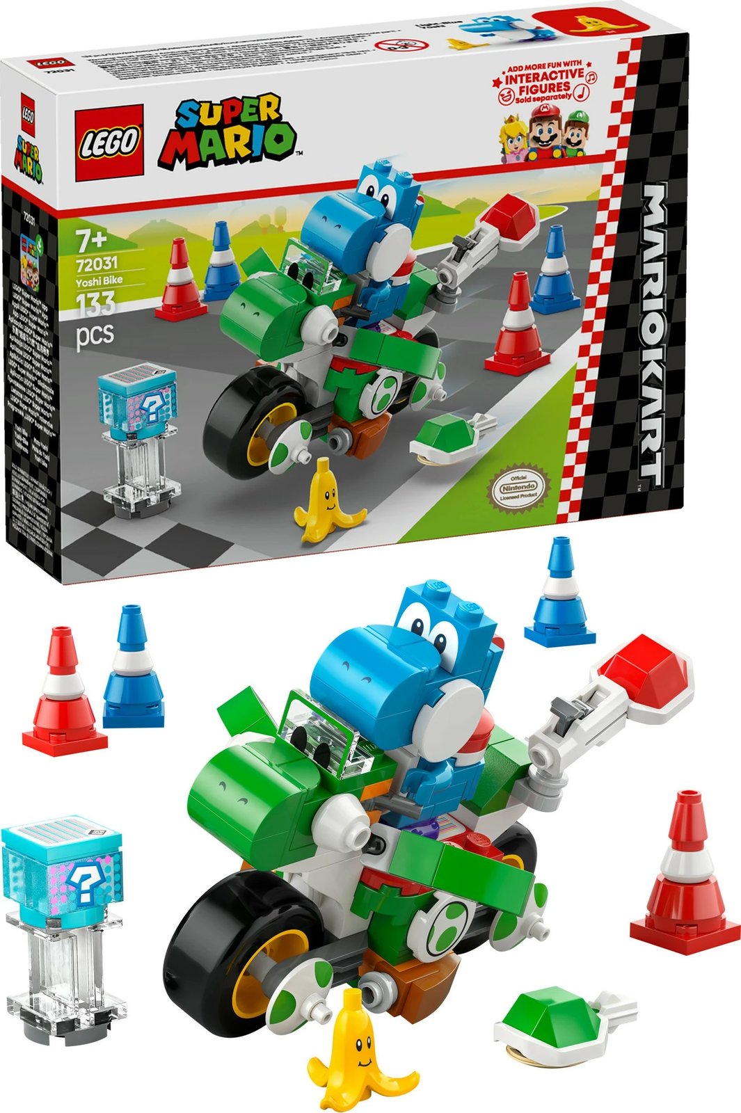 Set ndërtimi LEGO Mario Kart Yoshi Bike, 133 pjesë, shumëngjyrësh