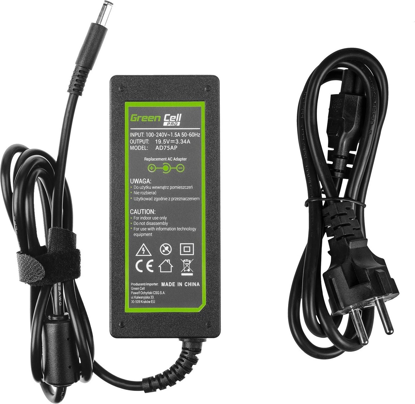 Adaptor për laptop Green Cell PRO, 65W 19.5V