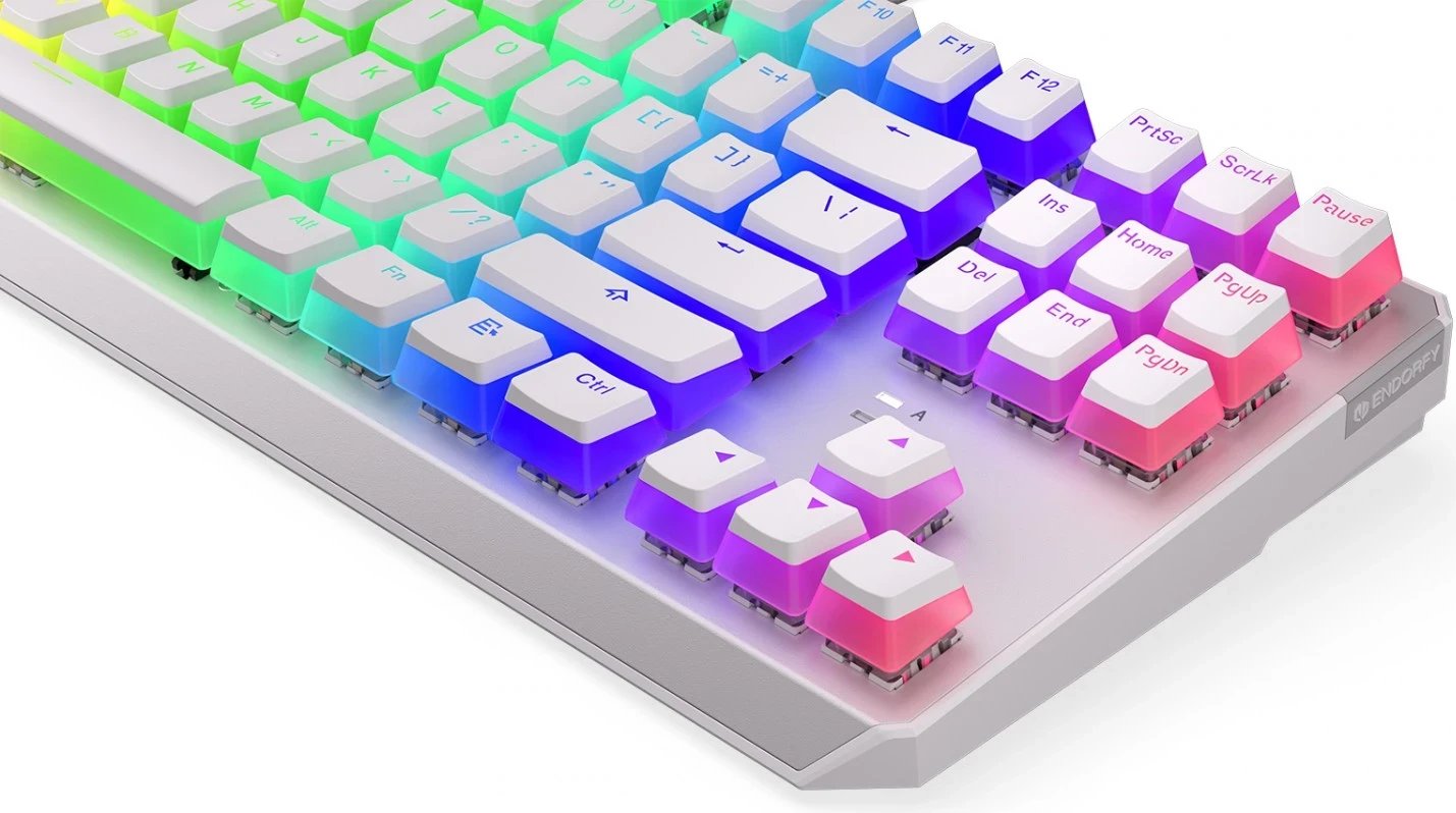 Tastierë mekanike Endorfy Thock TKL, RGB, Pudding Keycaps, e bardhë