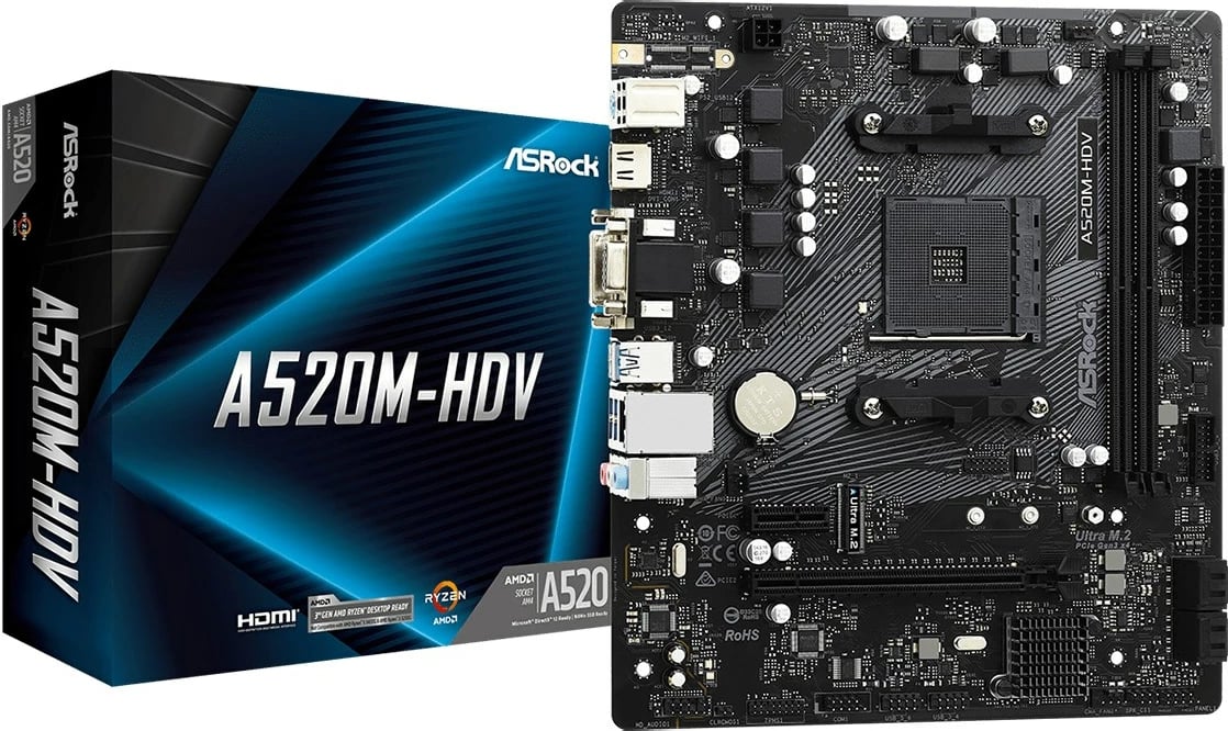 Pllakë amë Asrock A520M-HDV Socket AM4 micro  ATX