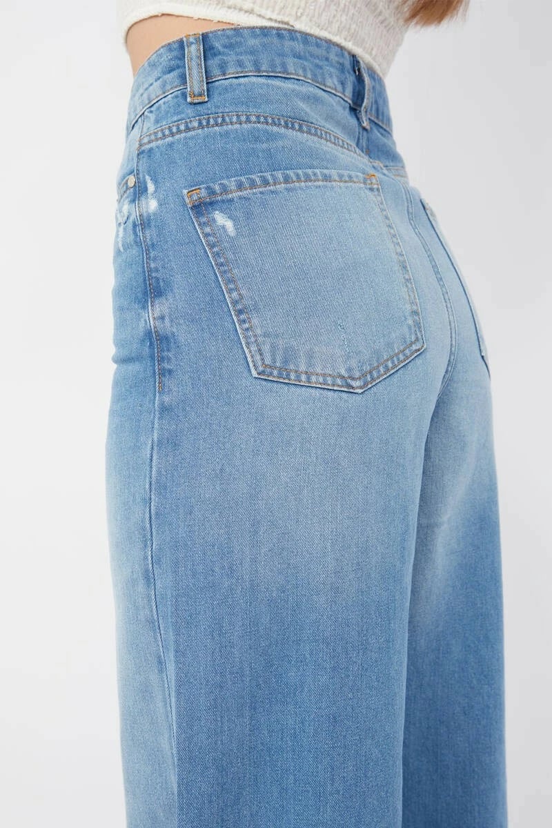 Pantallona të gjera Banny Jeans për femra, blu