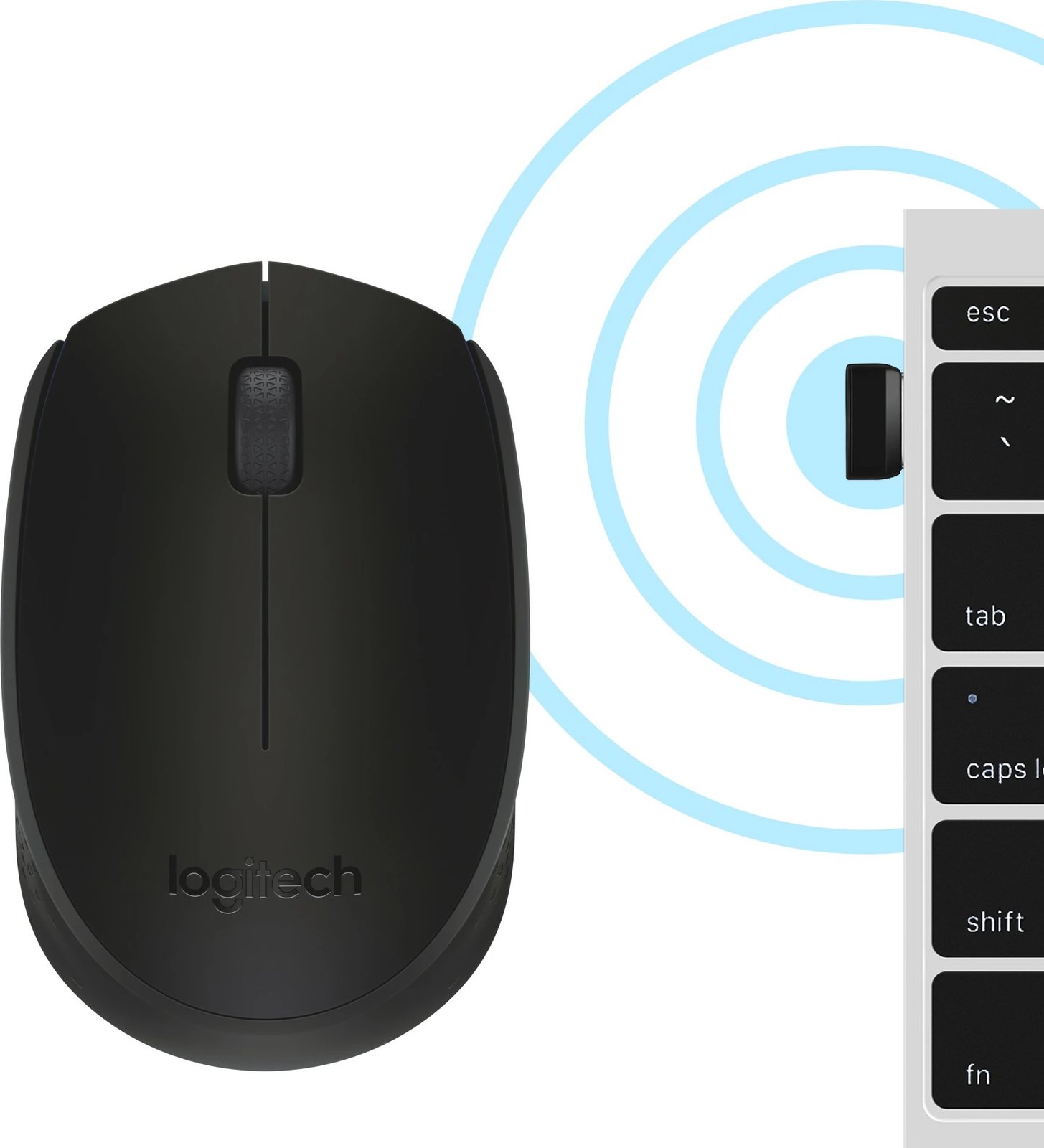 Maus Logitech M170 Wireless, Ambidextrous, Optical, RF Wireless, Black