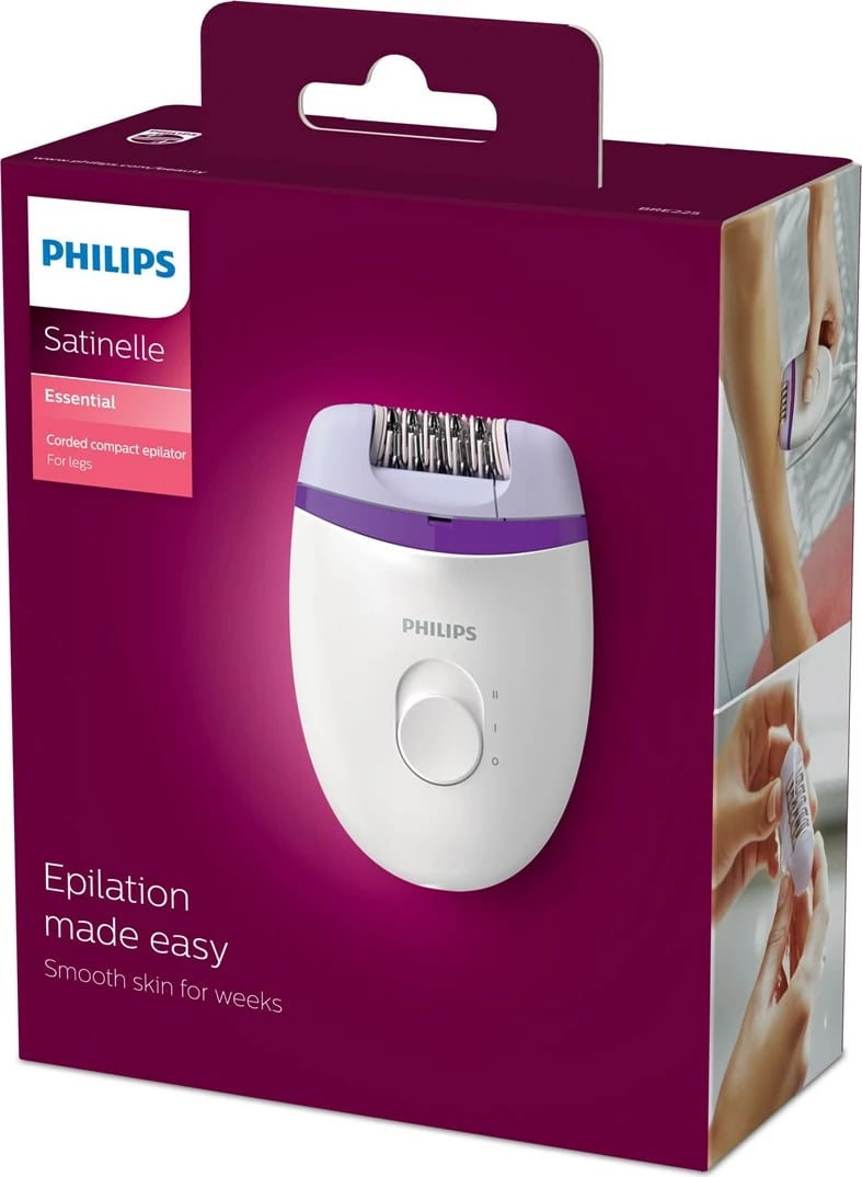 Depilator Philips Satinelle Essential BRE225/00, e bardhë/vjollcë