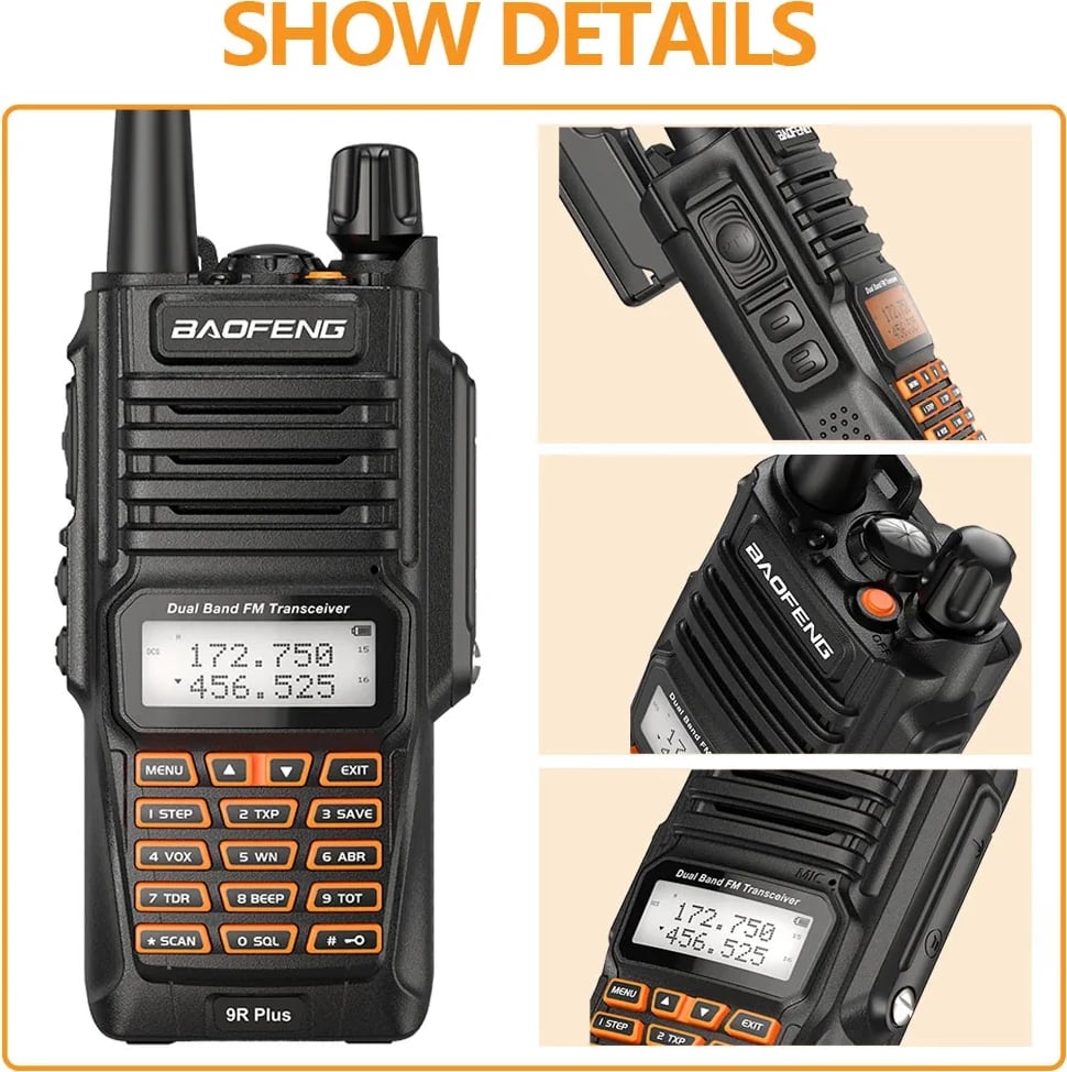 Radiomarrës Professional BAOFENG UV-9R plus