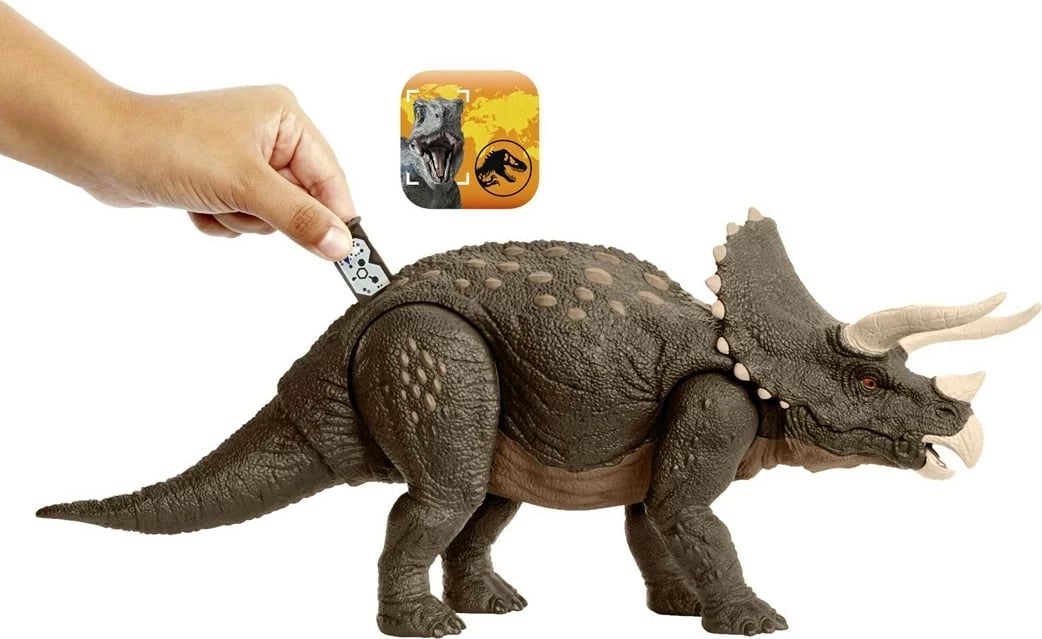 Figurë lodër MATTEL Jurassic World Habitat Defender Triceratops, Bronzi