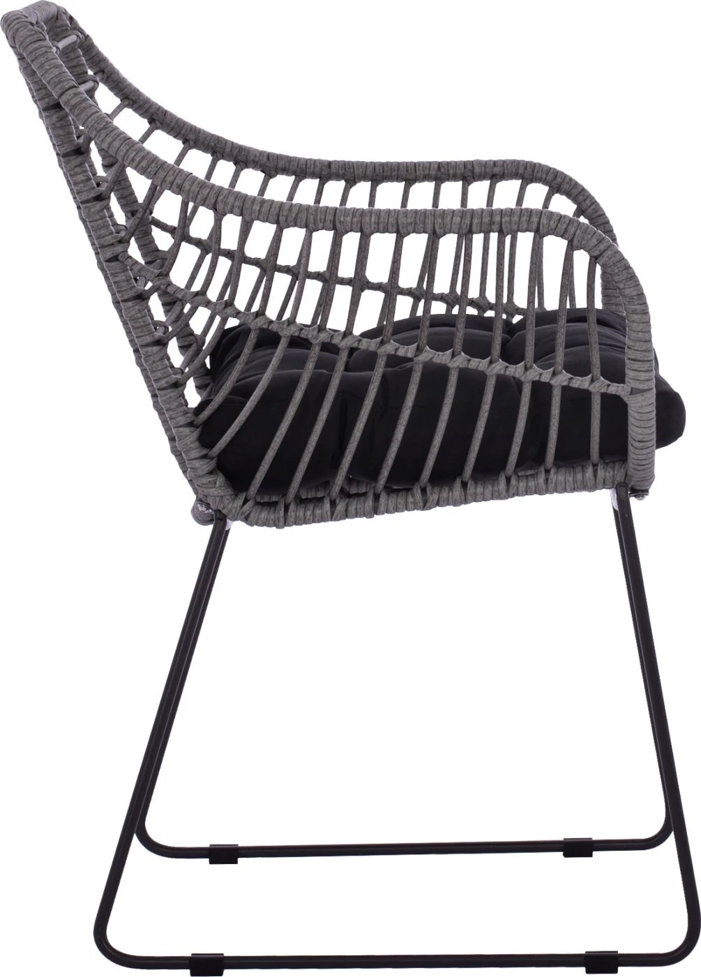 Karrige e jashtme RADIA gri e hapur, wicker, me skelet metalik, FH5300.20, 60x62x84 cm