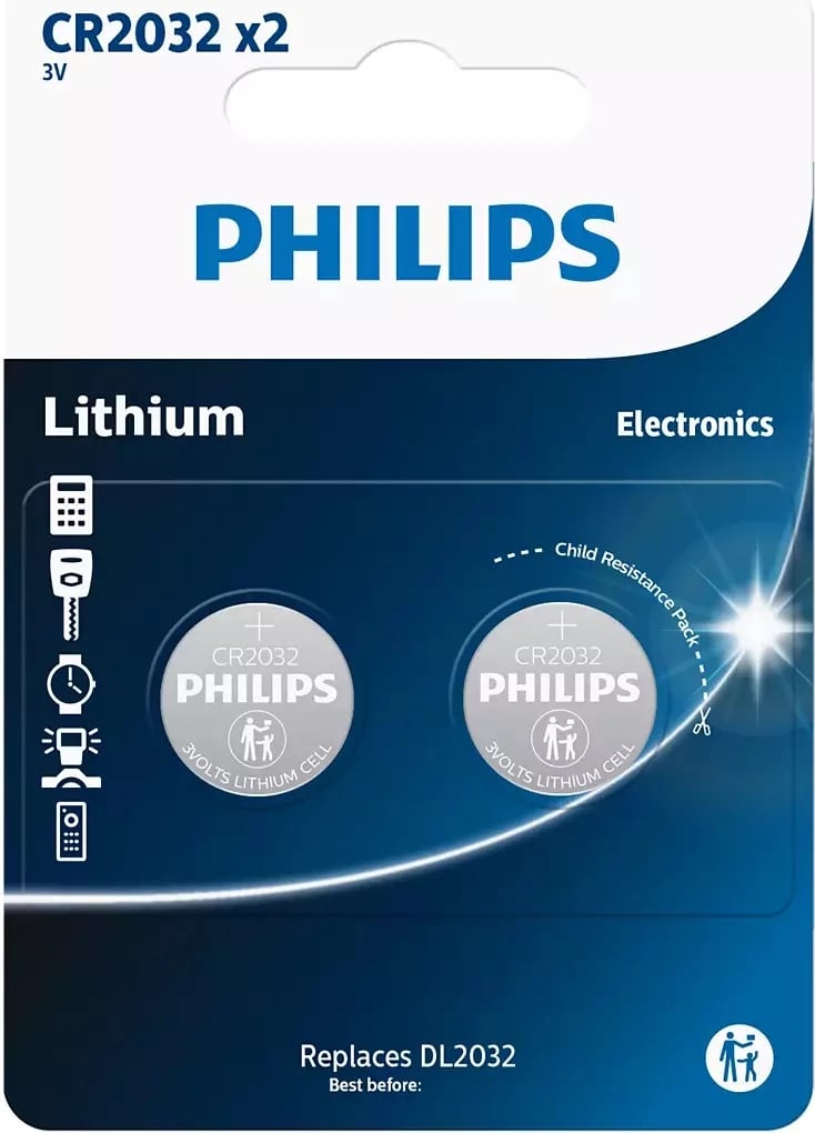 BATERI PHILIPS CR2032P2/01B | MINI LITHIUM / 2