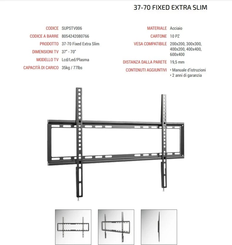 Mbajtëse TV Superior Electronics SUPSTV006 37"-70"