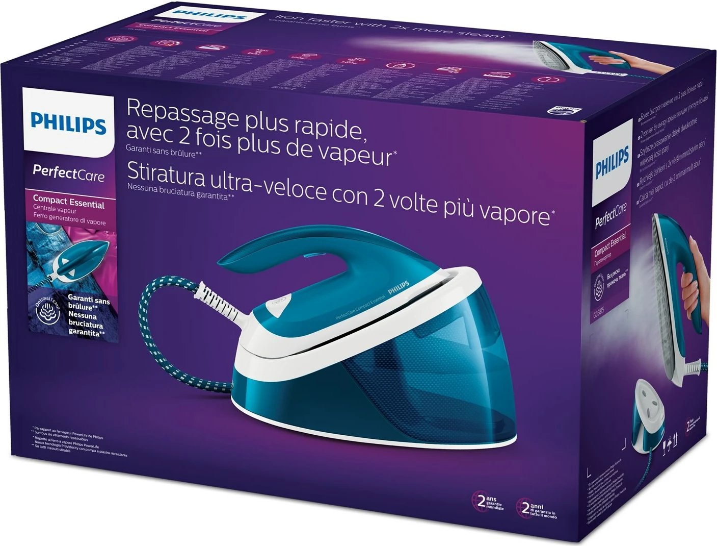 Hekur Philips PerfectCare Compact Essential 2400 W, Bardhë