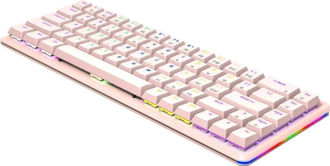 Tastaturë mekanike Rampage REBEL, 68 taste, RGB, pink