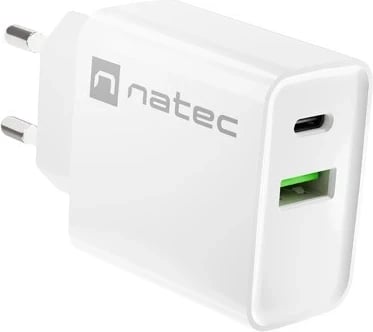 Karikues  Natec Ribera 20W USB-A USB-C, e bardhë