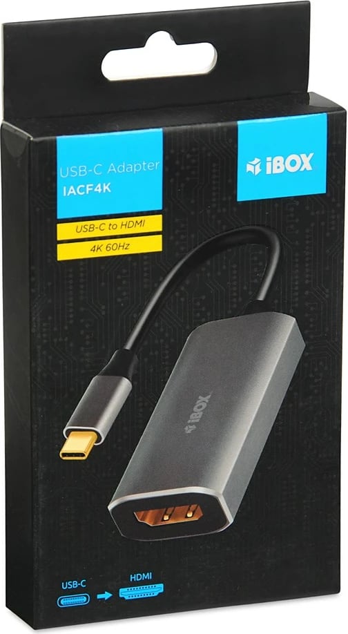 Kabllo adapter nga USB-C në HDMI, iBox IACF4K, Argjëndtë