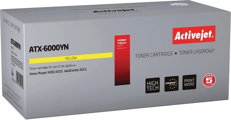 Toner zëvendësues Activejet ATX-6000YN për printer Xerox, i verdhë