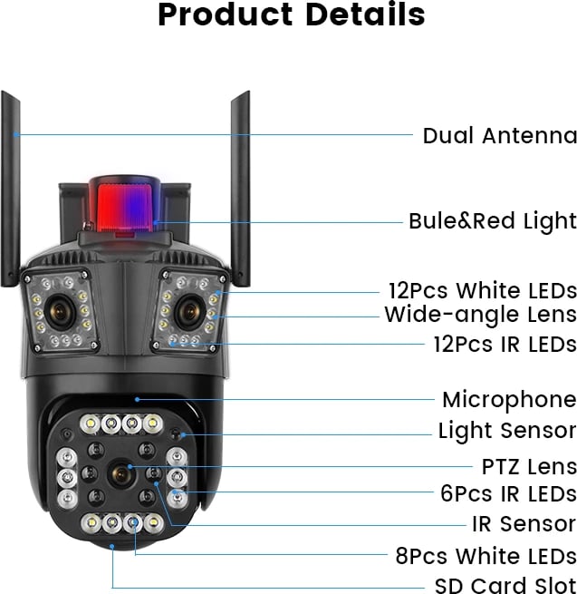 Kamere WiFi Triple Lense 9.0MP