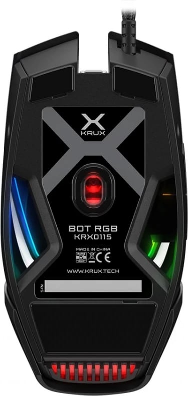 Mausi i lojërave Krux, CROSS BOT RGB, i zi