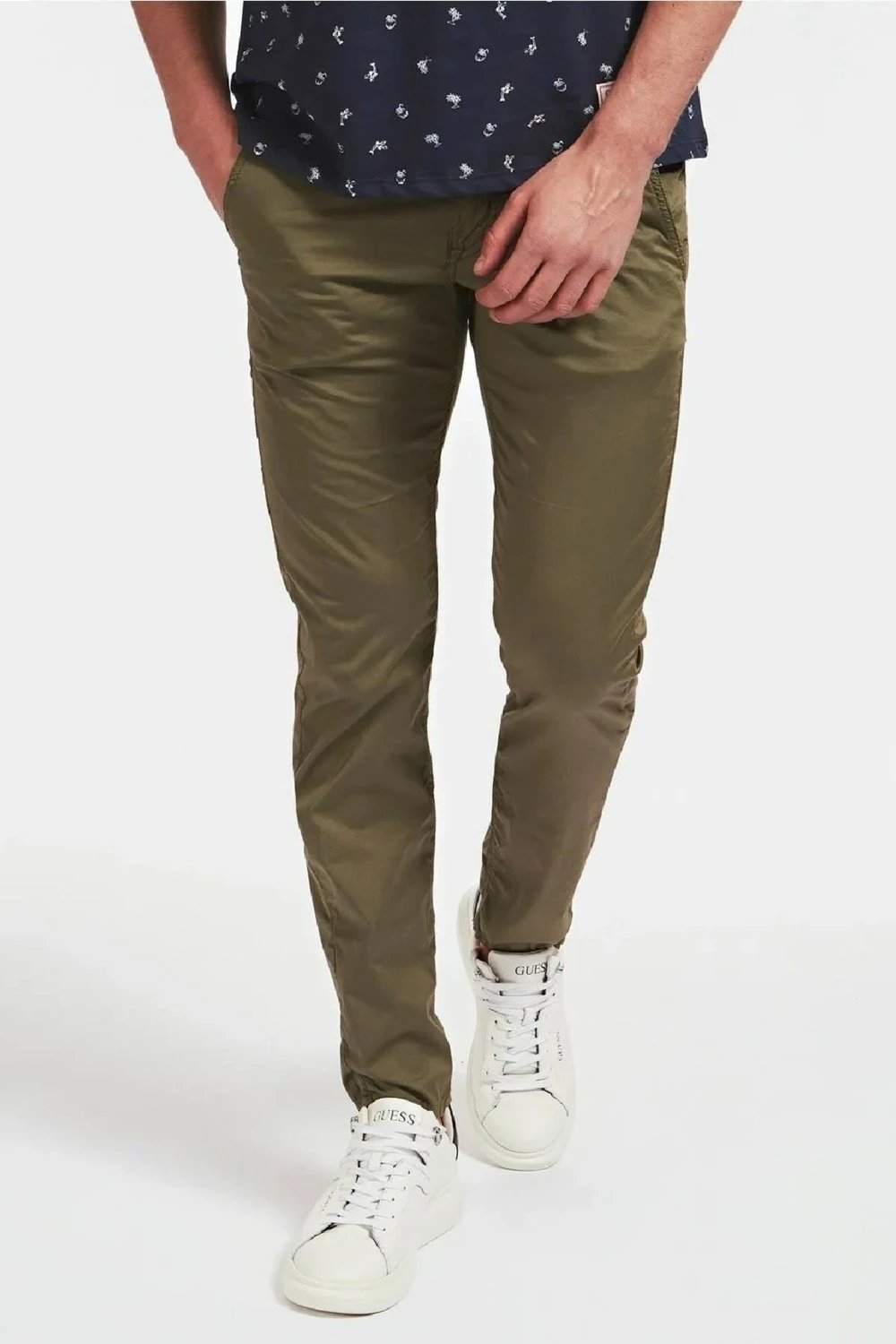 Pantallona për meshkuj Guess M0GA09WCRJ1, khaki