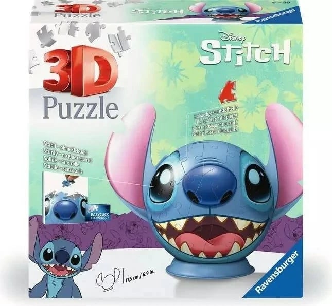 Puzzle 3D Ravensburger Disney Stitch, 72 copë, Shumëngjyrësh