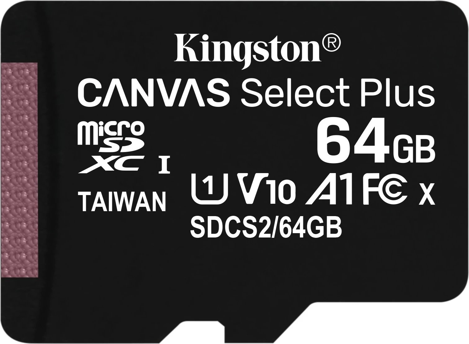 Kartelë memorie Kingston Canvas Select Plus 64GB, MicroSDXC, Class 10, UHS-I, 100 MB/s, e zezë