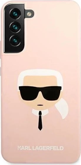 Mbështjellës Karl Lagerfeld Silicone Ikonik Karl`s Head, Samsung Galaxy S22+, rozë