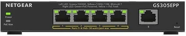 Switch Netgear GS305EPP-100PES, 5 porte, PoE, i zi